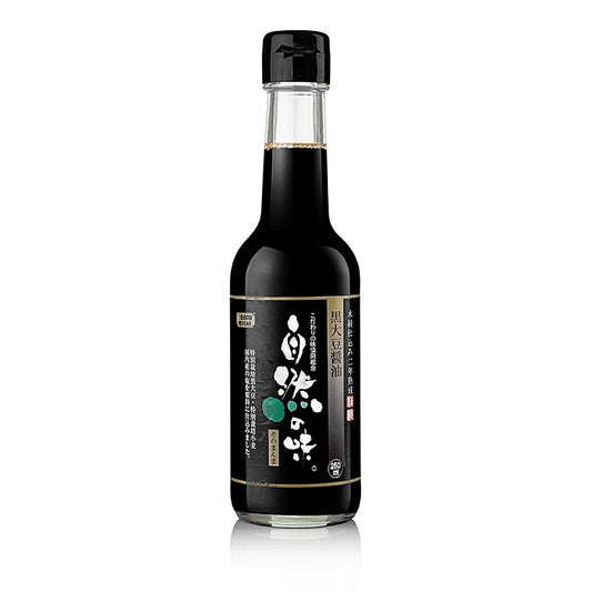 Soja-Sauce - dunkel, aus Schwarze Sojabohnen, Morita Shoyu, 250 ml: Hochwertige dunkle Sojasauce aus schwarzen Sojabohnen, gebraut in der Shimane-Präfektur, mit eleganter Farbe, Duft und Geschmack, ideal für alle Gerichte, hergestellt von Morita, einem renommierten Shoyu-Brauer aus Japan