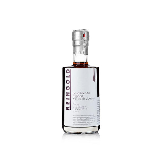 Hochwertiger Reingold Condimento bianco Nr 20 Erdbeeressig in einer handlichen 250-ml-Flasche, perfekt zum Verfeinern von Salaten und Gerichten