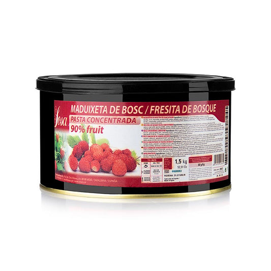 Hochwertige Sosa Paste - Walderdbeere (37278), 1,5 kg: ideal für Desserts, Kuchen und Eiscreme, intensiv-fruchtiger Geschmack und leuchtende Farbe für kreative Kreationen Entdecken Sie die Qualität von Sosa!