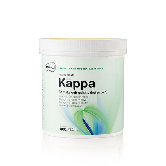 TÖUFOOD KÄPPA, Geliermittel (Kappa / Carrageen), 400 g - hochwertiges Geliermittel für Mousses, Gels und Gelees in der modernen Küche, beliebt bei Hobby- und Profiköchen