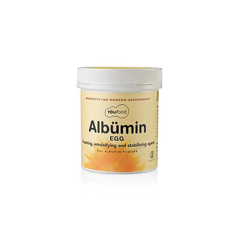 TÖUFOOD ALBÜMIN EGG, Hühnerei-Trockeneiweiß, 80 g - Sprühgetrocknetes Hühnereiweiß mit 25 % mehr Auftriebskraft und 5-mal stärkerer Schaumstabilität für Mousses, Meringues, Kuchen und andere Zubereitungen