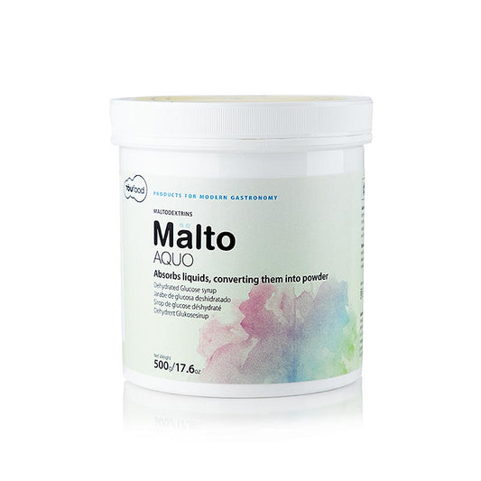 500g TÖUFOOD MÄLTO AQUO Maltodextrin, vielseitige Zutat zum Binden, Andicken und Stabilisieren von Speisen und Getränken, langsam abbaubares Kohlenhydrat, ideal für Sportler, Trägerstoff für Aromen und Farbstoffe, schnell auflösend, nahezu geschmacksneutral, für kalte und warme Zubereitungen geeignet, unverzichtbar für Hobbyköche und Gastronomieprofis