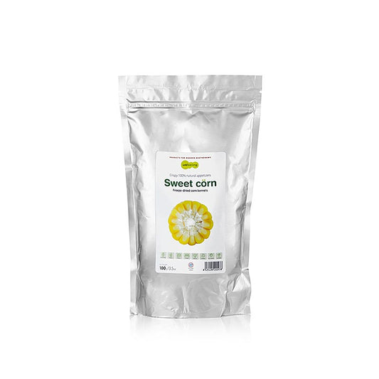 Gefriergetrockneter Mais von TÖUFOOD LYOFËELING, ganze Körner, 100g-Packung, ideal als gesunder Snack oder Beilage