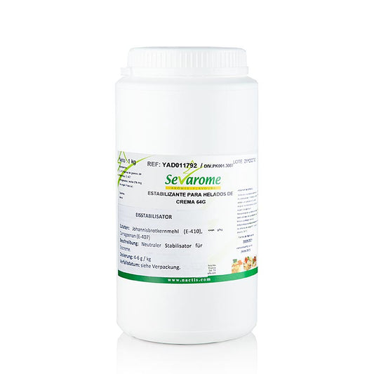 Sevagel 64G Milch Eis Stabilisator (Helado) Sevarome, 1 kg - Hochwertiger Profi-Stabilisator für cremiges und leckeres Eis, verhindert Eiskristallbildung und sorgt für perfekte Textur, ideal für Hobbyköche und Gastronomen