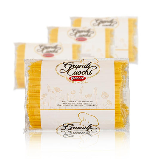 Handgemachte Tagliatelle Granoro Lingue di Passero aus Italien, 3mm dick, 12 kg, verpackt in 4 x 3000g-Säcken, ideal für Gastronomie und zu Hause, perfekt für Saucen und intensiven Geschmack