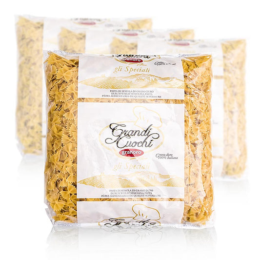 Großpackung von 12 kg Granoro Farfalle Schmetterlingsnudeln, Nr198, 4 x 3000g, ideal für Pastagerichte