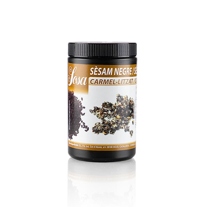 Karamellisierte schwarze Sesamkörner von Sosa, ideal zum Garnieren von Desserts und herzhaften Gerichten, 600 g-Packung