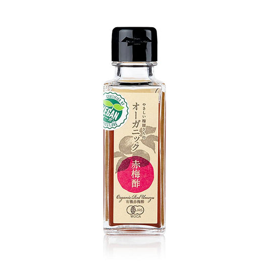 Umesu - Pflaumenessig, 100 ml: Japanischer Pflaumenessig mit besonderem Duft und breitem, vollmundigem Umami, ideal für schnelle Pickles und als besondere Note für Carpaccio von Jakobsmuschel oder weißfleischigem Fisch