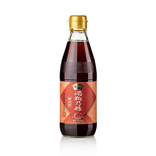Flasche Fujigin Roter Essig - Sake Trester Essig, Kisaichi, Japan, 360 ml, hergestellt aus gereiftem Sake-Trester und traditionell im Holzfass gereift, ideal für japanische Essiggerichte, Sushi Essig ohne Zusatzstoffe und mit natürlichen Aminosäuren für einen ausgewogenen und tiefen Geschmack