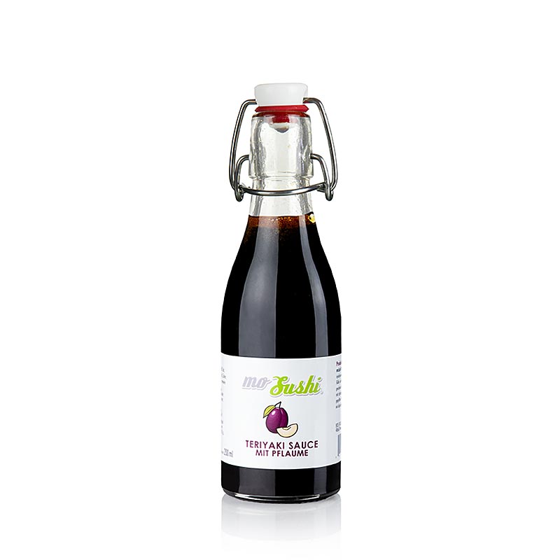 MO Sushi Teriyaki Sauce, Pflaume, 200 ml - Fruchtig-süße Teriyakisauce mit intensivem Pflaumengeschmack, perfekt für gegrilltes Fleisch und als Marinade für Maguro Tataki