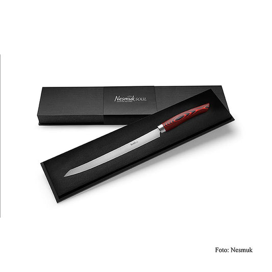 Couteau de cuisine Nesmuk Soul Slicer 3.0, 260 mm, manche en Micarta rouge, 1 pièce
