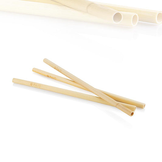 Trinkhalme aus nachhaltigem Schilfrohr, 25cm lang und 8mm dick, kommen in einer Packung mit 150 Stück