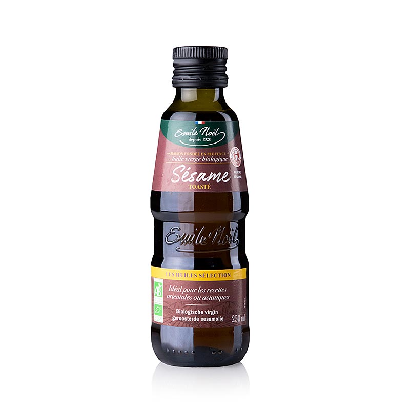 250 ml bottle of Emile Noel Fairtrade organic toasted sesame oil