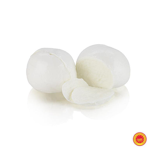 Büffel Mozzarella aus Kampanien, handgefertigt, cremige Konsistenz, intensiver Geschmack, nachhaltige Büffelmilch, ausgezeichnet als bester Büffel Mozzarella in Deutschland