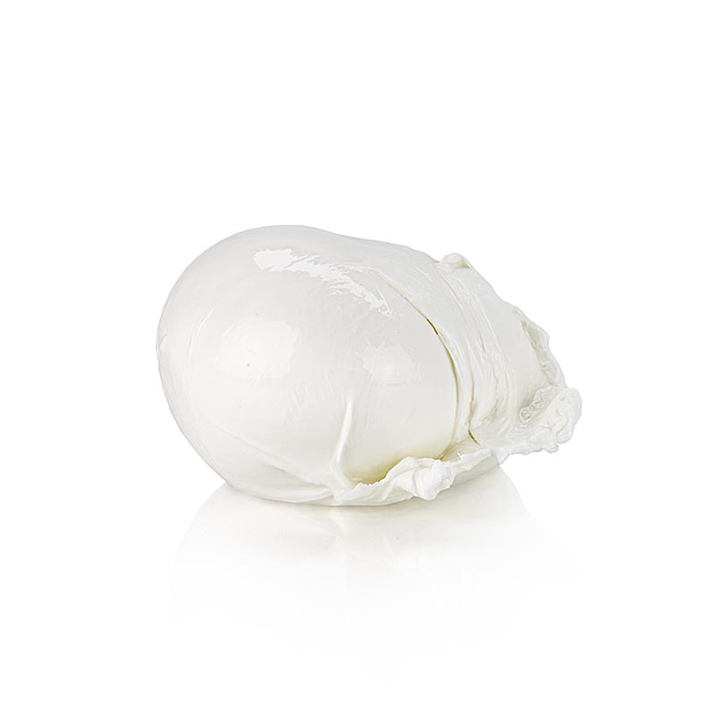 Burrata di Bufala, Büffel Mozzarella mit Sahnekern, 125 g - Eine delikate Käsespezialität, die mit cremigem Sahnekern verfeinert ist und sich ideal pur oder als Belag auf Pizza genießen lässt