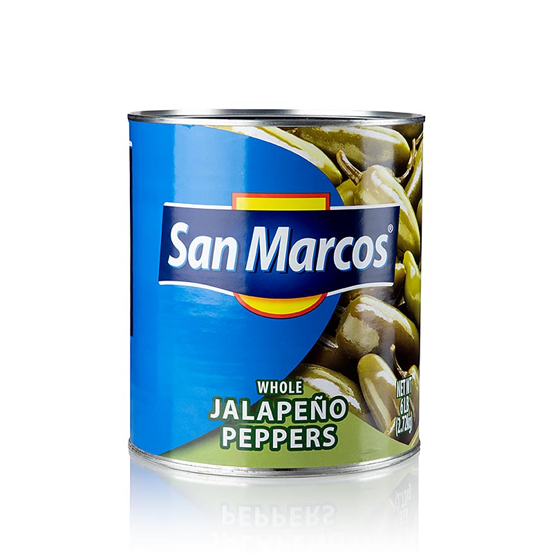 Eingelegte Jalapenos, ganz, 2,72 kg - Dickfleischige Chilischoten mit mittelscharfem Geschmack, ideal für warme und kalte Saucen