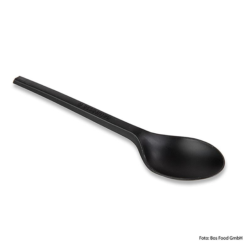 Wiederverwendbarer schwarzer CPLA-Suppenlöffel, 168 mm, ideal für Catering-Unternehmen
