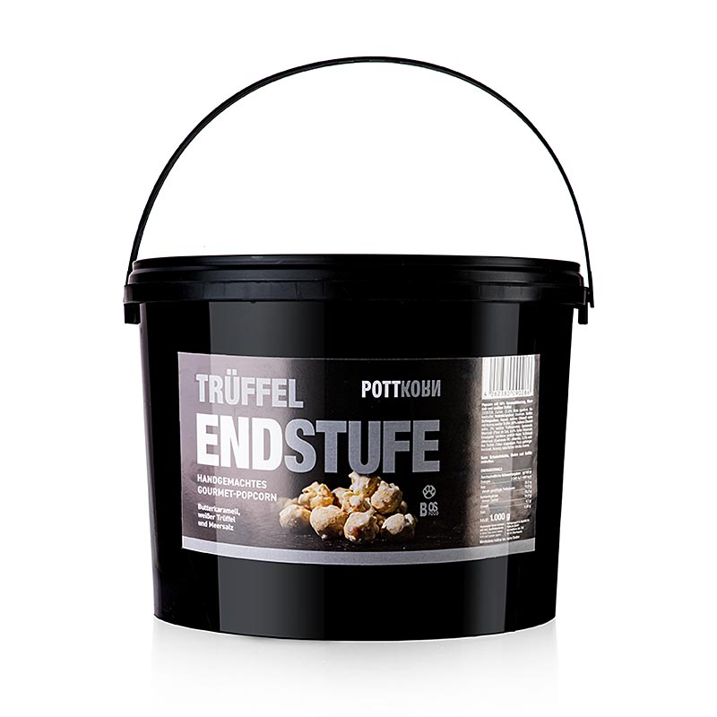 1 kg-Packung mit Pottkorn-Trüffelendstufe, Popcorn mit weißem Trüffel & Meersalz, luxuriöser Snack