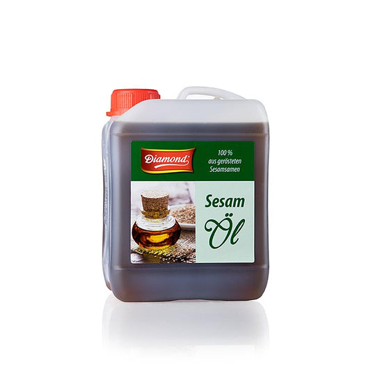 Geröstetes Sesamöl von Diamond in einer 2,5-Liter-Flasche, perfekt für die Zubereitung von asiatischen Gerichten Geeignet für Dressings, Marinaden und Wok-Gerichte, auch für den professionellen Einsatz in der Gastronomie