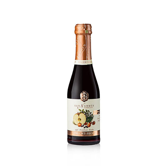 Fruchtiger, alkoholfreier Van Nahmen Apfel-Heidelbeere-Kirsche Fruchtsecco, 200 ml, perfekt für Aperitifs