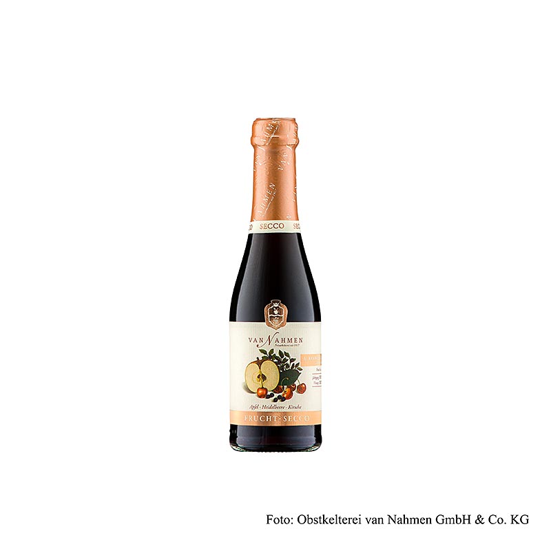 Van Nahmen pomme-myrtille-cerise Secco de fruits, sans alcool, 200 ml