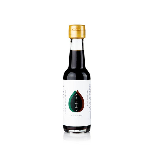 Dashi Fond Konzentrat, dunkel, vegan, Fueki-Shoyu, Japan, 150 ml - Veganes Dashi-Fond aus reinem Konbu und getrockneten Shiitake, verfeinert mit Shoyu von Fueki, exklusiv in Deutschland erhältlich für Tofu, gegrilltes Gemüse und Dashisuppen für Udon oder Soba