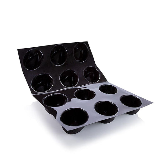 40x30cm große Flexipan-Matte mit 12 löffelförmigen Aussparungen, antihaftbeschichtet, hochwertiges Silikon, ideal für Desserts und Mousses
