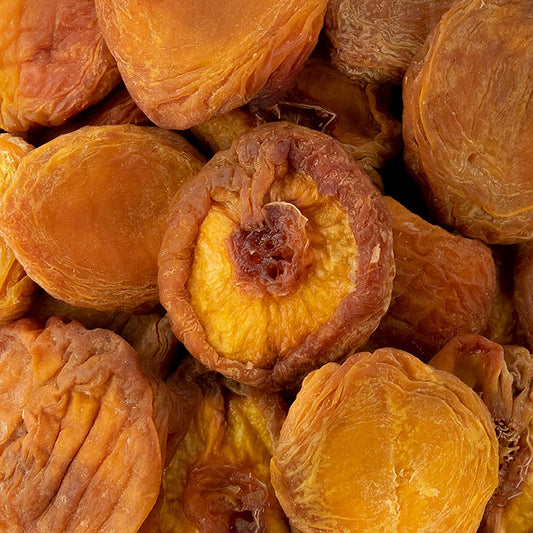 Getrocknete geschwefelte Pfirsiche in 1-kg-Packung mit Trennmittel zur einfachen Entnahme Genießen Sie die natürliche Süße und vielseitige Verwendungsmöglichkeiten