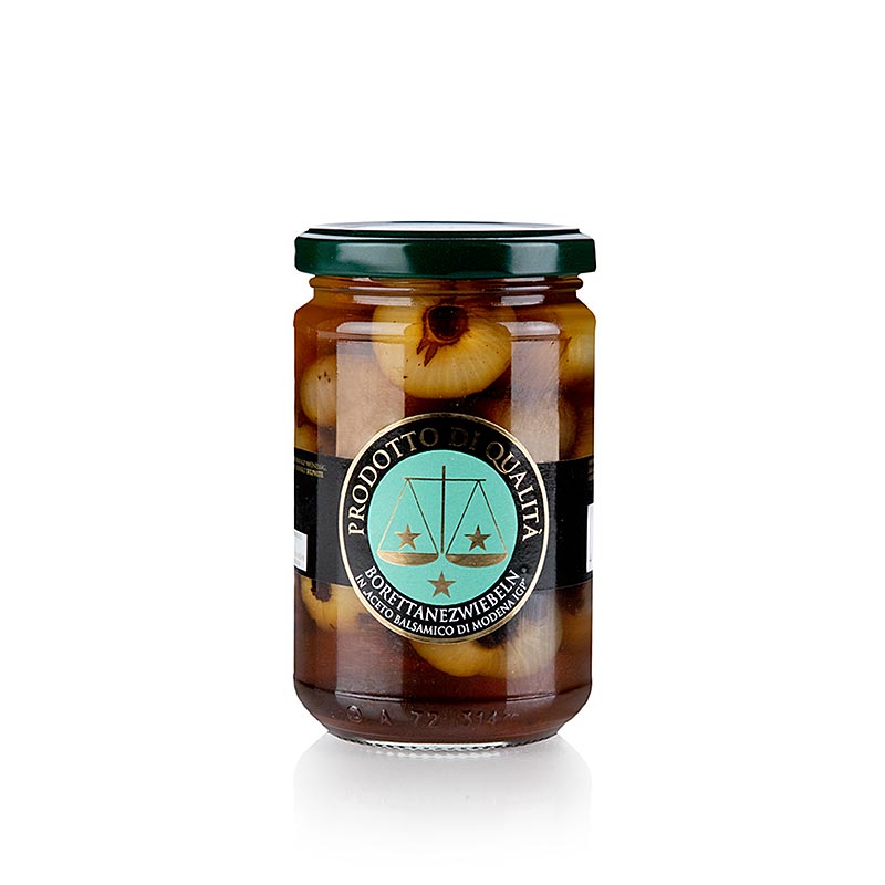 Borettanezwiebeln all´ Aceto Balsamico, La Bilancia, 280 g - Zarte Zwiebeln in süß-saurem Aceto, perfekt als Beilage zu Brot, Käseplatten und Fleischgerichten