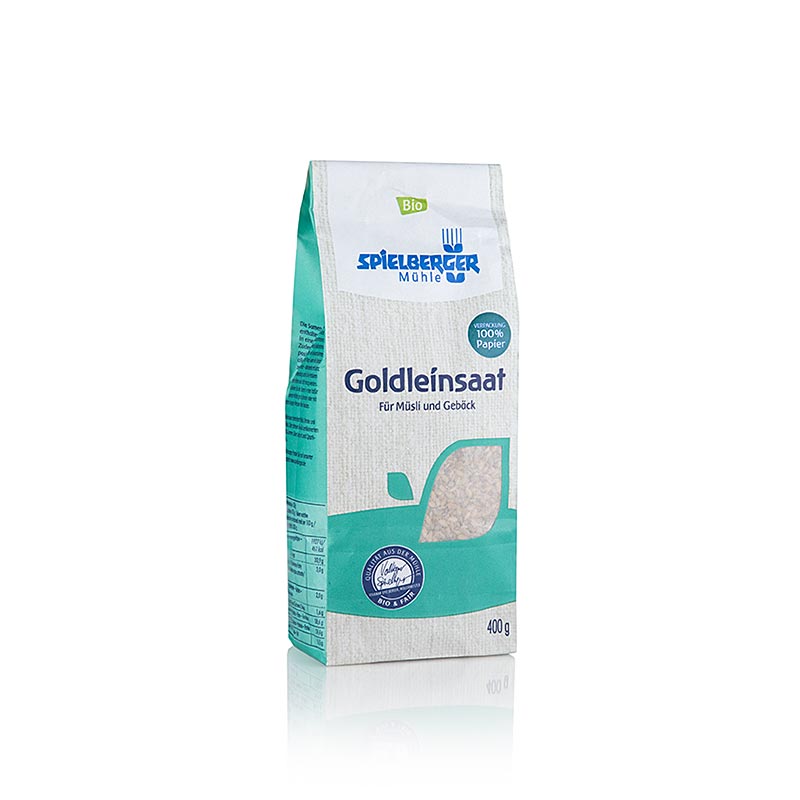 Goldleinsaat (gelbe Leinsamen) von Spielberger Mühle, BIO, 400 g, DE-ÖKO-007