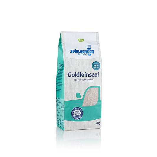 Goldleinsaat (gelbe Leinsamen) von Spielberger Mühle, BIO, 400 g, DE-ÖKO-007