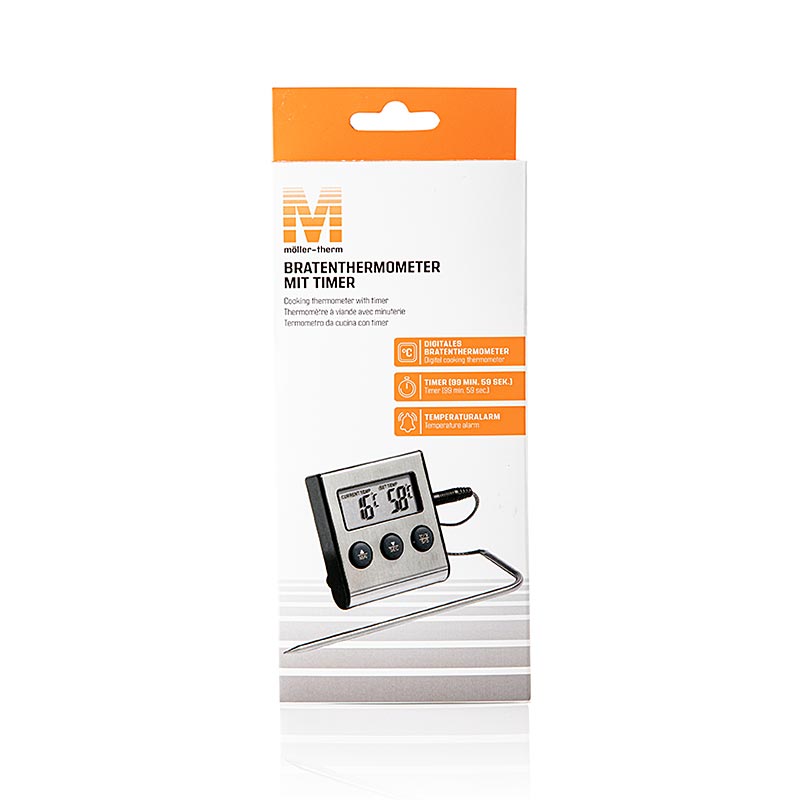 Digital Thermometer (-26°C bis +250°C, mit Einstechfühler) mit Timer, 1 St