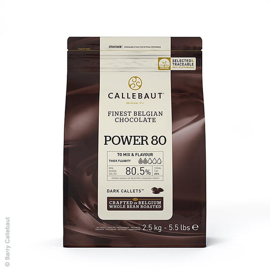 Dark Power 80, Bitter Schokoladen Callets Couverture, Callebaut, 2,5 kg