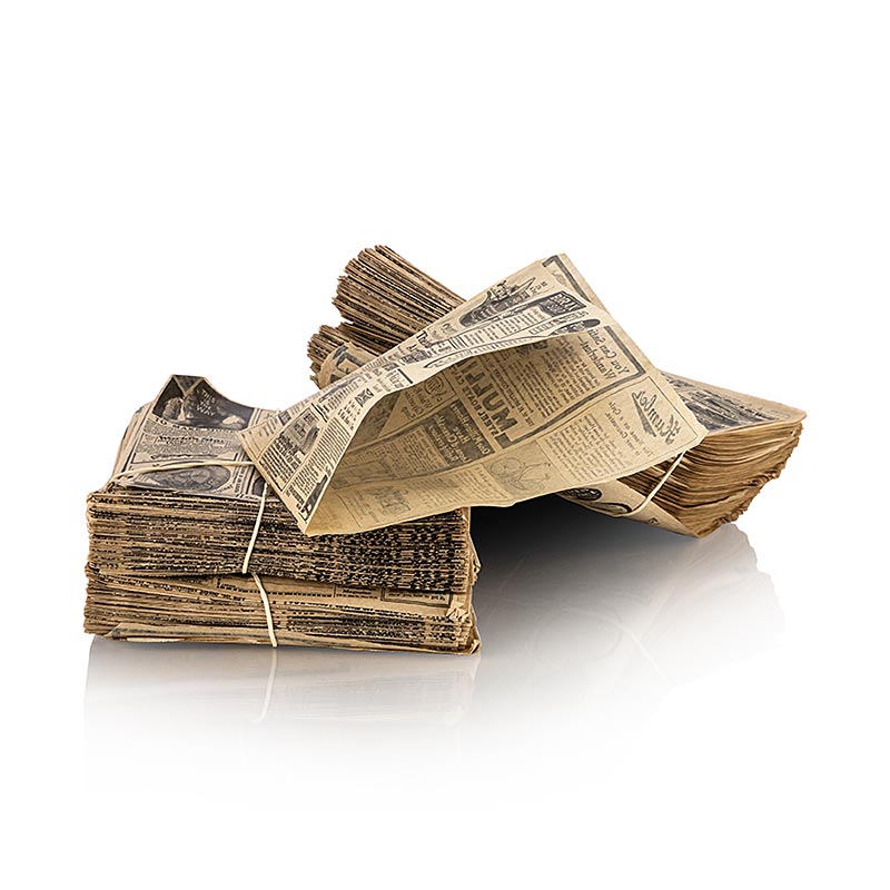 García de Pou - Snacktüte "Zeitungspapier", Kraft, 17x18cm, fettabweisend, 1.000 St