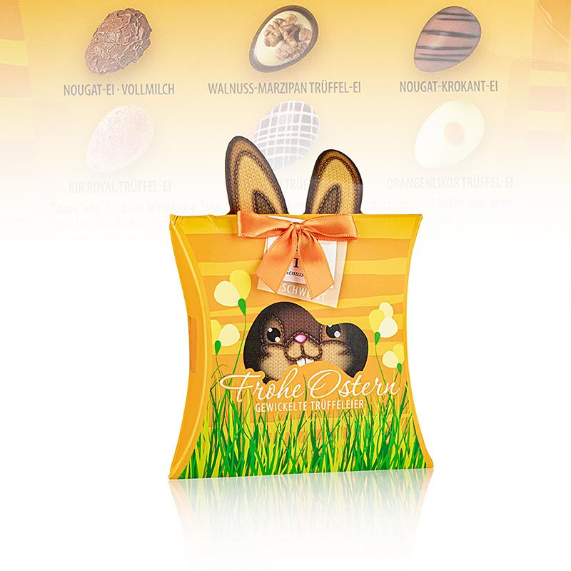 Uova al tartufo confezionate con la scritta "Buona Pasqua", 6 varietà, con alcol, Peters, 120 g