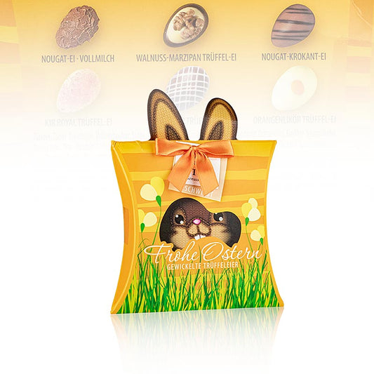 Uova al tartufo confezionate con la scritta "Buona Pasqua", 6 varietà, con alcol, Peters, 120 g