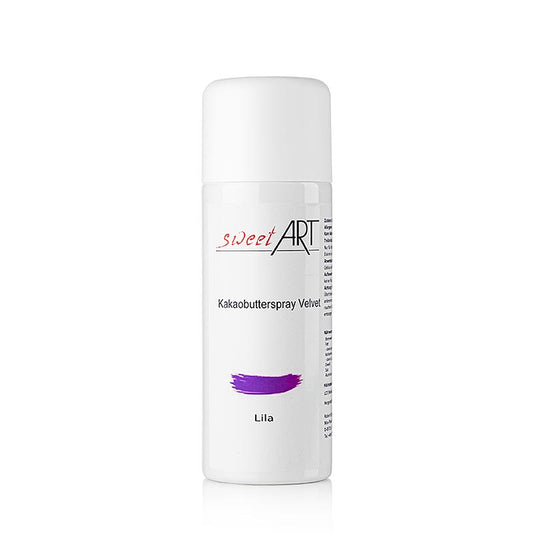 Kakaobutterspray in trendiger Lila/Violett-Farbe für die einfache und hochwertige Dekoration von Desserts und Torten