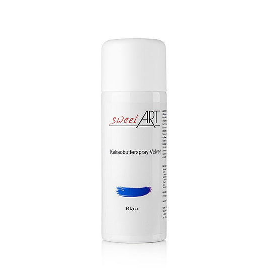 Kakaobutterspray/Basis Lebensmittelfarbe Dunkelblau, (Sweet Arts) Velvet, 400 ml - Vielseitiges 400-ml-Spray zum Färben und Veredeln von Schokolade und anderen Desserts, mit sattem, tiefblauem Farbton und glänzendem Finish