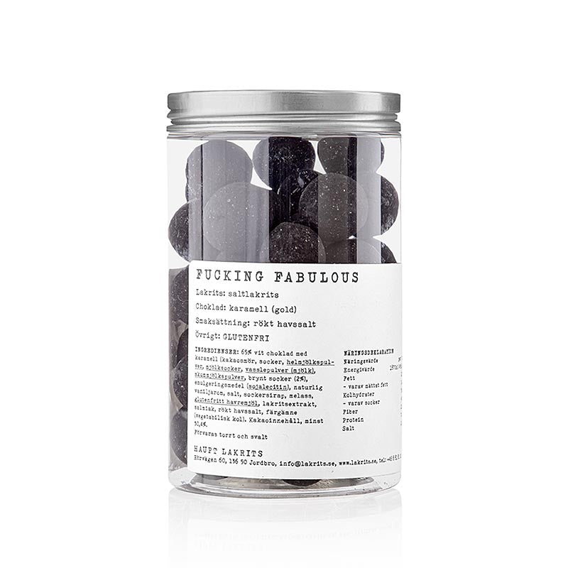 Schwarze Lakritz mit Dulce de Leche und einer Prise Salz aus Schweden, 250 g - Haupt Lakritz FUCKING FABULOUS