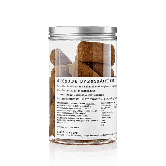 Haupt Réglisse Chokade Svenskjävlar, salé + Scholoade+ Salmiak, Suède, 250 g