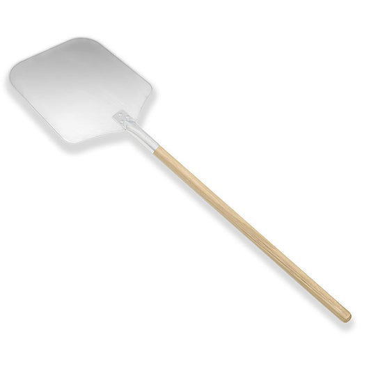 Paletta per pizza, in alluminio con manico in legno, 35x30,5 cm (paletta), manico lungo 94 cm, 1 pz.