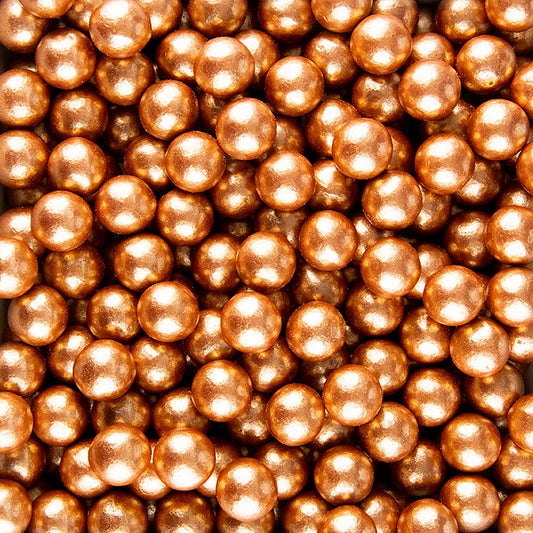 Bronzefarbene Mini Pearl Bronze Schokoladenperlen von Dobla, 14mm, 468g, 312 Stück - ideal für kreative Köche und Profis zur Verleihung einer luxuriösen Note