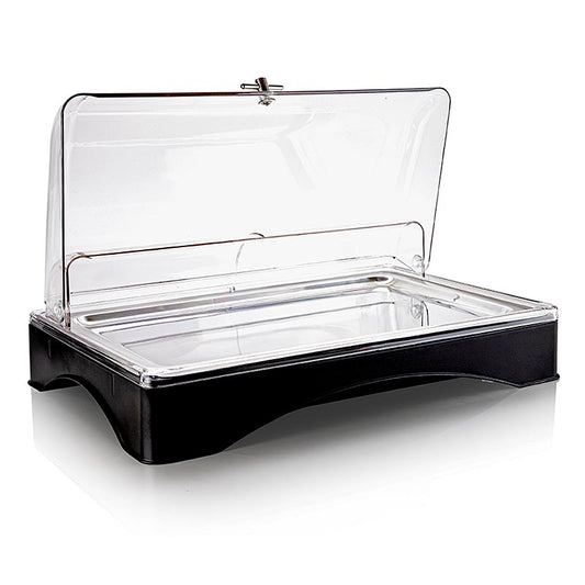 Rolltop Präsentationsplatte, gekühlt mit Kühlakkus, GN 1/1, 555x357x175mm, 1 Stück - Kühler Rolltop-Präsenter für die Präsentation von Speisen, mit 555x357x175 mm Maßen, ideal für Vorspeisen, Salate und Desserts, aus strapazierfähigem Material