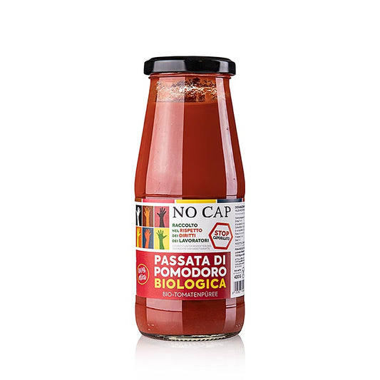 Tomatenpüree, NO CAP, BIO, 420 g - IT-BIO-006 Beste Tomaten Qualität, ethisch korrekt produziert zur Bekämpfung des Caporalato-Systems in Italien, das afrikanische Erntehelfer massiv ausbeutet