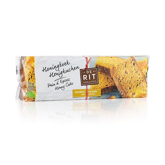 Honigkuchen (Honigbrot), geschnitten, de Rit, BIO, 300 g - Süßer und duftiger Honigkuchen, ideal für Leberrezepte, Käseteller und Desserts