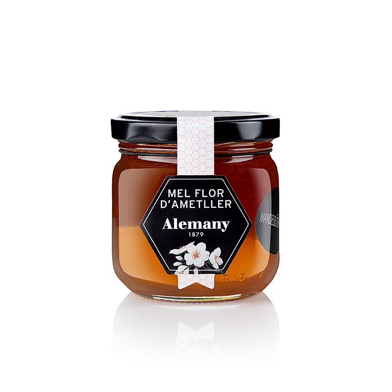 Mandelblütenhonig Mel Flor d´Ametller aus Spanien, Alemany, 250 g - Handwerklich hergestellter Honig mit cremiger Textur und feinem Mandelaroma, perfekt zum Süßen, auf Toast oder im Tee Genießen Sie spanische Tradition!