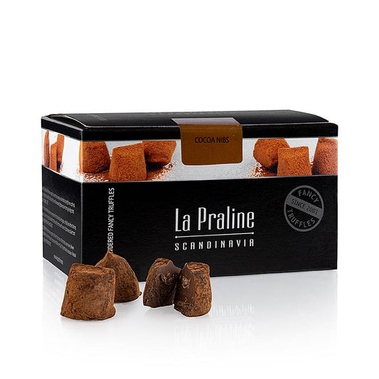 La Praline Fancy Truffles, Schokoladenkonfekt mit Kakaosplitter, Schweden, 200 g - handgemachte schwedische Schokoladentrüffel mit Kakaonibs, hochwertige Zutaten, einzigartiges Geschmackserlebnis, perfektes Geschenk oder Genuss für Schokoladenliebhaber, Inhalt: 200 Gramm
