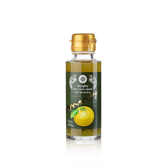 Yuzu Hot Sauce Marcy aus Japan, 94,3 g - Eine handliche Flasche mit scharfer Yuzu-Sauce, ideal zum Verfeinern von Sushi, gegrilltem Fleisch, Fisch und Gemüse in der heimischen und professionellen Küche