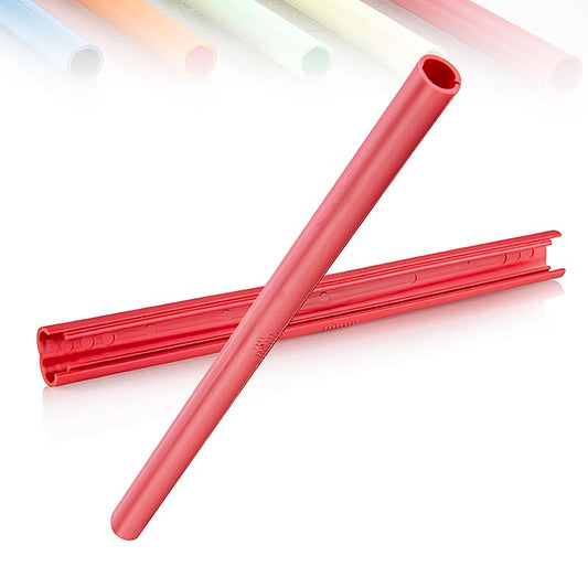 Rosefarbener wiederverwendbarer ClickStraw-Trinkhalm, 10 Stück, der sich schnell und einfach reinigen lässt, keine Getränkereste zurücklässt und sicherer ist als herkömmliche Trinkhalme