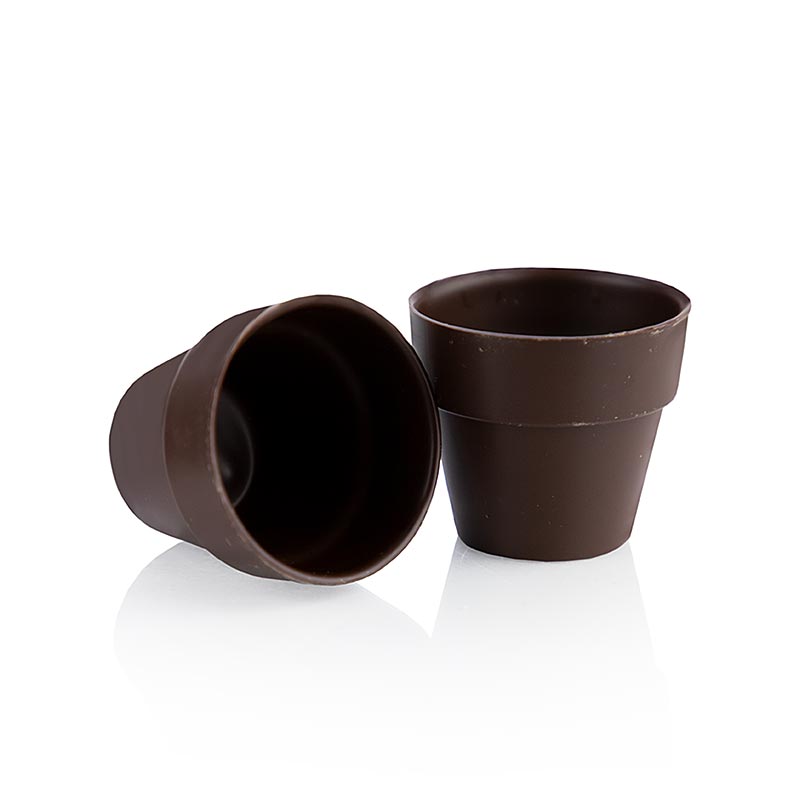 Schokoladenform Flower Pot Large, dunkel, 62x55 mm, dobla (18143), 840 g, 28 St, ideal für Schokoladenkreationen im Blumentopf-Design